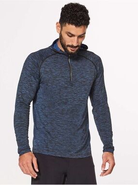 Lululemon Metal Vent Tech Hoodie Size L Cerulean Blue / Black